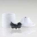 E27 Lampenfassung Thermoplast/Kunststoff weiß mit Dach und Gewindemantel 250V/4A