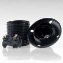 E27 Lampenfassung Thermoplast/Kunststoff schwarz mit Dach und Gewindemantel 250V/4A