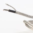 Niedervolt Koax-Kabel TEC-Geflecht Lampenkabel Innenleiter 1x0,50 mm² CU-verzinnt Silikon schwarz ummantelt