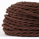 Textilkabel Stoffkabel braun 3-adrig 3x0,75 gedreht...