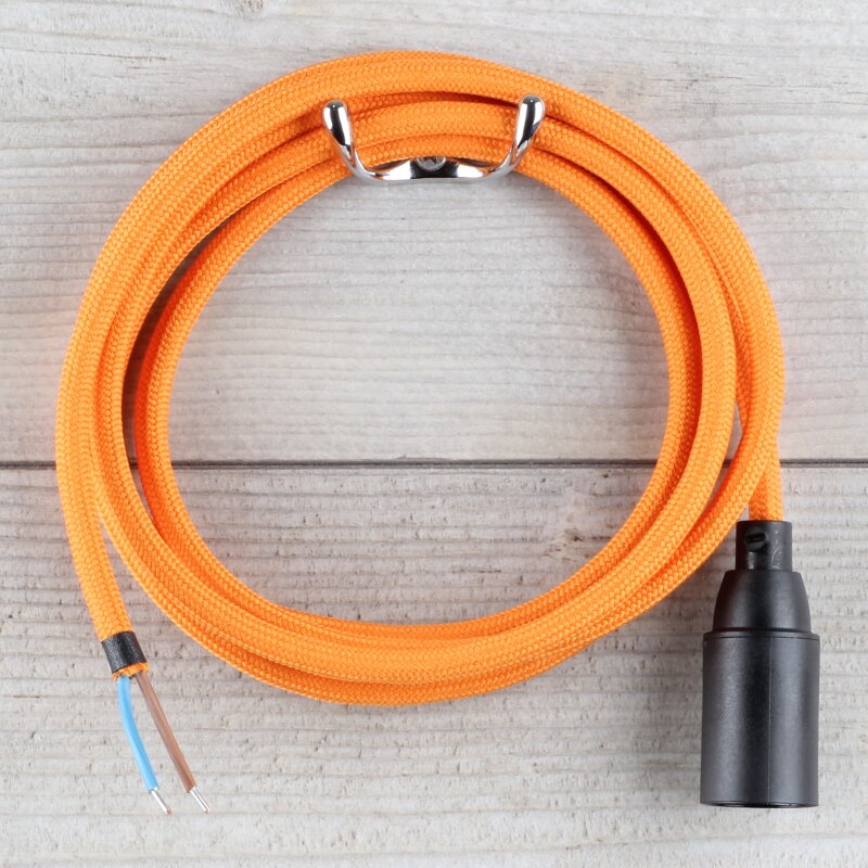 Creative Cables Textilkabel Geflochten, Orange Mit Seideneffekt, 10 Meter, 2x0,75 Mm² - Italienische Qualität Für Individuelle Lampen