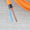 Textilkabel Orange E14 Lampenfassung mit Glattmantel Kunststoff schwarz
