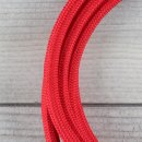 Textilkabel Lampenpendel 1-5m rot mit E14 Fassung Kunststoff schwarz