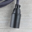 Textilkabel Graphit-Grau E14 Lampenfassung mit...
