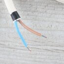 Textilkabel Elfenbein E14 Lampenfassung mit Glattmantel Kunststoff schwarz