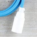 Textilkabel Blau E14 Lampenfassung mit Glattmantel...