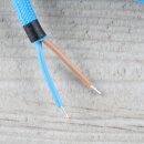 Textilkabel Blau E14 Lampenfassung mit Glattmantel Kunststoff weiß