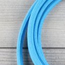 Textilkabel Lampenpendel 1-5m blau mit E14 Fassung Kunststoff weiß