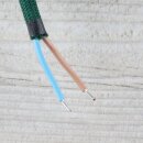 Textilkabel Dunkelgrün E14 Lampenfassung mit Glattmantel Kunststoff weiß