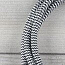Textilkabel Schwarz-Weiß Zick-Zack E14 Lampenfassung mit Glattmantel Kunststoff weiß