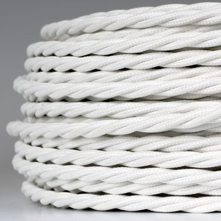 Textilkabel Stoffkabel weiss 3-adrig 3x0,75 gedreht...