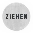 Häfele Symbol Hinweisschild Türschild "Ziehen" 75mm rund Edelstahl matt