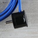 Textilkabel Dunkelblau 3-adrig mit Schutzkontakt-Winkelstecker Anschlussleitung Zuleitung 1-5m