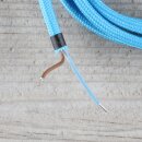 Textilkabel Hellblau 2-adrig mit Euro-Flachstecker...