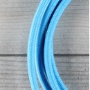 Textilkabel Hellblau 2-adrig mit Euro-Flachstecker Anschlussleitung Zuleitung 1-5 Meter