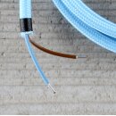 Textilkabel Himmelblau 2-adrig mit Euro-Flachstecker...
