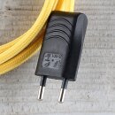 Textilkabel Gelb 2-adrig mit Euro-Flachstecker Anschlussleitung Zuleitung 1-5 Meter