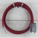 Textilkabel Bordeaux Rot 2-adrig mit Euro-Flachstecker...