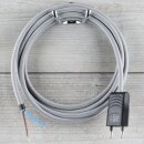Textilkabel Grau 2-adrig mit Euro-Flachstecker...