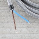 Textilkabel Grau 2-adrig mit Euro-Flachstecker...