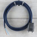 Textilkabel Marineblau 2-adrig mit Euro-Flachstecker...