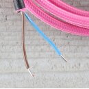 Textilkabel Pink 2-adrig mit Euro-Flachstecker...