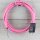 Textilkabel Pink 2-adrig mit Euro-Flachstecker Anschlussleitung Zuleitung 1-5 Meter