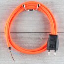 Textilkabel Neon-Orange 2-adrig mit Euro-Flachstecker...