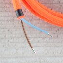 Textilkabel Neon-Orange 2-adrig mit Euro-Flachstecker...