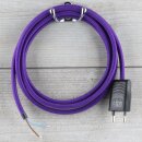 Textilkabel Violett 2-adrig mit Euro-Flachstecker...