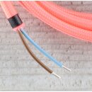 Textilkabel Neon-Magenta 2-adrig mit Euro-Flachstecker...
