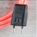 Textilkabel Neon-Magenta 2-adrig mit Euro-Flachstecker Anschlussleitung Zuleitung 1-5 Meter