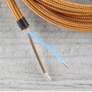 Textilkabel Englisch-Gold 2-adrig mit Euro-Flachstecker...