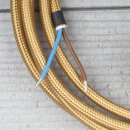 Textilkabel Gold 2-adrig mit Euro-Flachstecker Anschlussleitung Zuleitung 1-5 Meter