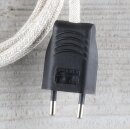 Textilkabel Kiesel 2-adrig mit Euro-Flachstecker Anschlussleitung Zuleitung 1-5 Meter