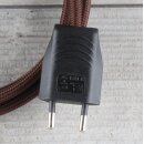 Textilkabel Braun 2-adrig mit Euro-Flachstecker Anschlussleitung Zuleitung 1-5 Meter