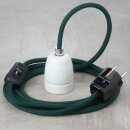 Textilkabel Dunkelgrün mit E27 Porzellanfassung...