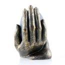Deko Design Skulptur Figur "Herz in Händen" 15cm Bronze grau
