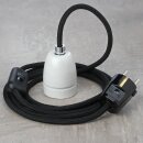 Textilkabel Schwarz mit E27 Porzellanfassung...