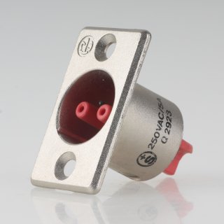 XLR Einbau-Stecker Neutrik rot 2-polig