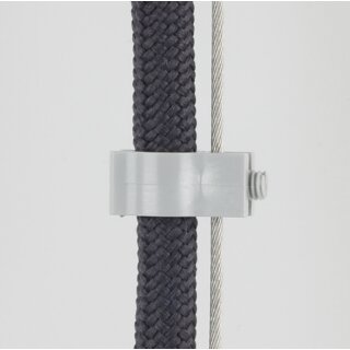 Kabelclip Kabelhalter Seilhalter-Clip für Stahlseile Lampen-Kabel 7.0-8.5mm + Drahtseil 1.0-2.0mm Kunststoff grau