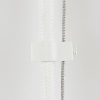 Kabelclip Kabelhalter Seilhalter-Clip für Stahlseile Lampen-Kabel 5.0-6.5mm + Drahtseil 1.0-2.0mm Kunststoff weiß