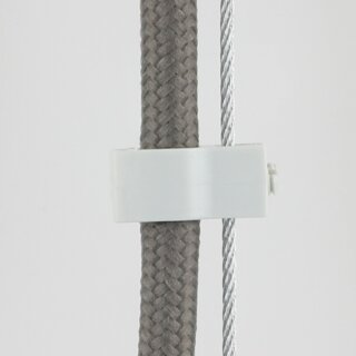 Kabelclip Kabelhalter Seilhalter-Clip für Stahlseile Lampen-Kabel 5.0-6.5mm + Drahtseil 1.0-2.0mm Kunststoff grau