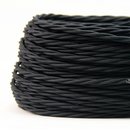 Textilkabel Stoffkabel schwarz 2-adrig 2x0,75 gedreht...