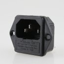 Kaltgeräte-Einbaustecker 10A/250V Sicherungshalter...