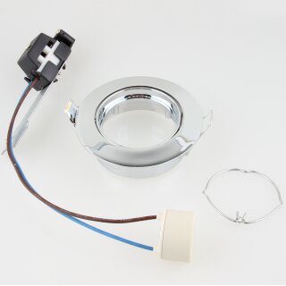 GU10/230V/50W Einbauleuchte Einbaustrahler 70mm Chrom schwenkbar