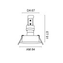 GU10/230V/50W Einbauleuchte Einbaustrahler 70mm Chrom schwenkbar
