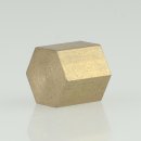 M10x1 Lampen Abschlussknopf Zierknopf 12x12mm Sechskant Messing roh