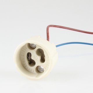 GU10/GZ10 Hochvolt Halogen Fassung bis 250° mit 14cm Leitung