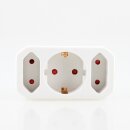EURO 2+1 Multi-Stecker Steckdosen-Adapter mit Kindersicherung weiss